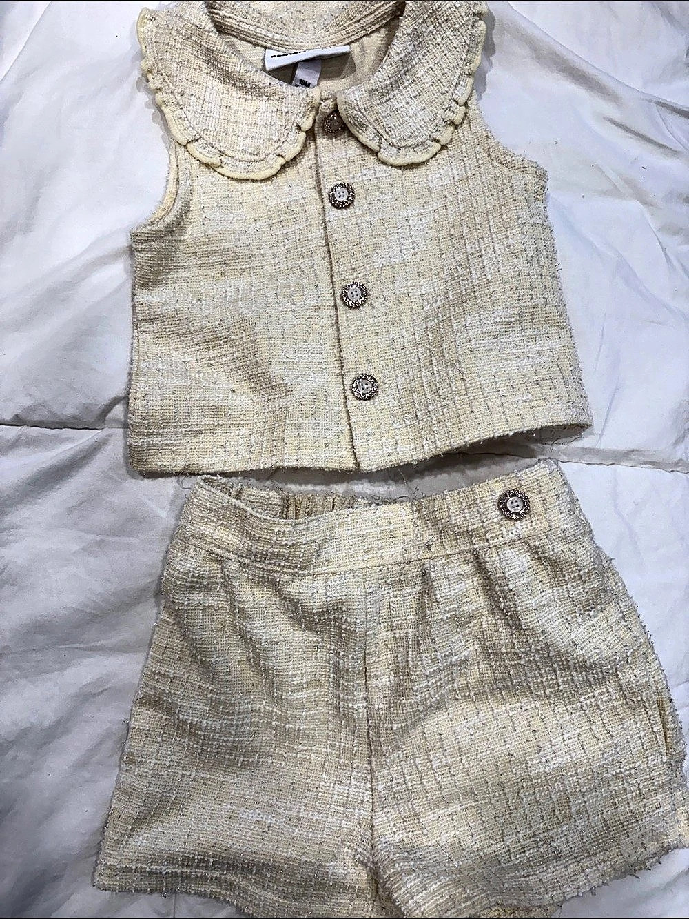 Girls yellow Tweed-Style Matching Set Like New